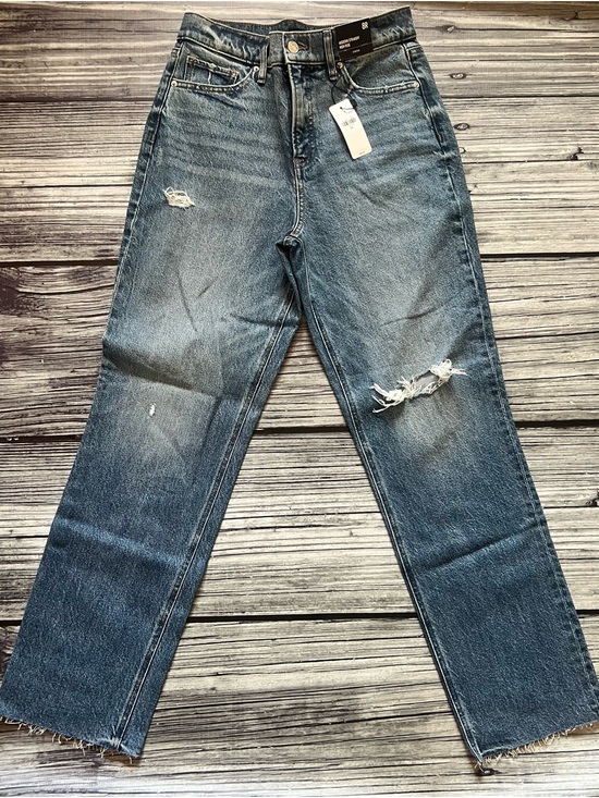 Express Denim - Express Modern Straight High-Rise Jeans - Medium Wash